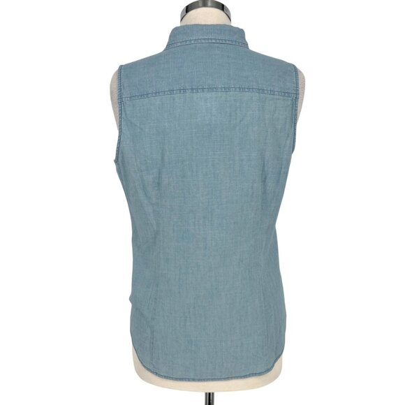 J.Crew Sleeveless Perfect Fit Shirt Button-Down Size Medium NWT - Picture 6 of 10